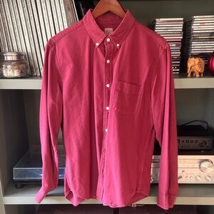 J. Crew Men's Casual Red Button-Down Shirt